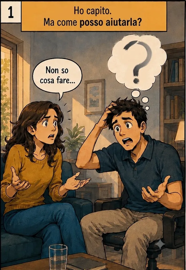 Persona bloccata davanti a una situazione difficile